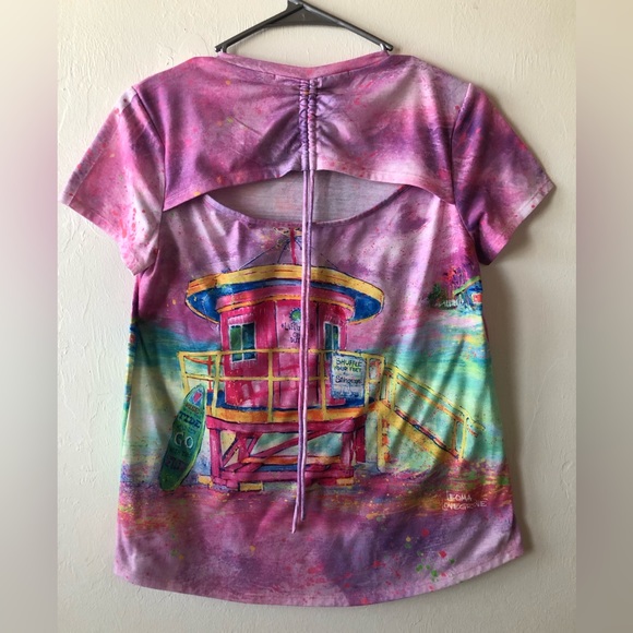 LEOMA LOVEGROVE Womens Graphic Art Studded T-Shirt Size Petite Small - Picture 12 of 12